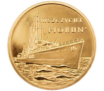  Монета 2 злотых 2012 «Эсминец «Перун» (Громовержец)» Польша, фото 1 
