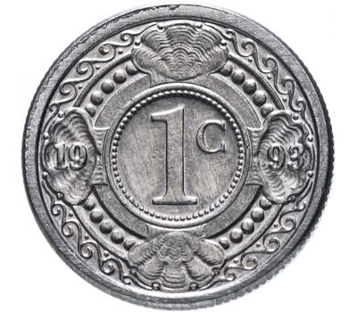  Монета 1 цент 1993 «Апельсиновое дерево» Нидерландские Антиллы, фото 2 