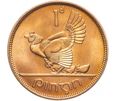  Монета 1 пенни 1968 «Курица с цыплятами» Ирландия, фото 1 
