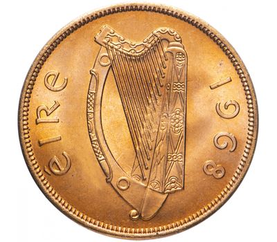  Монета 1 пенни 1968 «Курица с цыплятами» Ирландия, фото 2 