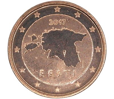  Монета 1 евроцент 2017 Эстония, фото 2 