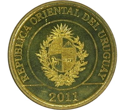  Монета 2 песо 2011 «Капибара» Уругвай, фото 2 