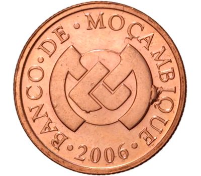  Монета 1 сентаво 2006 «Носорог» Мозамбик, фото 2 