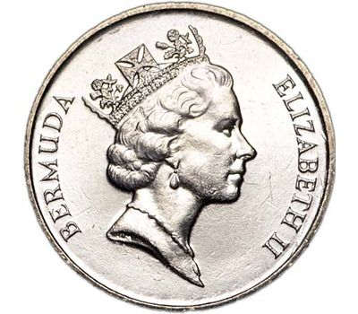  Монета 5 центов 1997 «Королевская рыба-ангел» Бермудские Острова, фото 2 