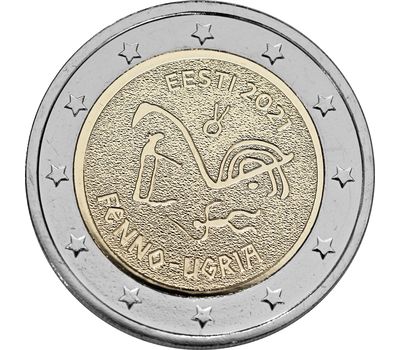  Монета 2 евро 2021 «Финно-угорские народы» Эстония, фото 1 