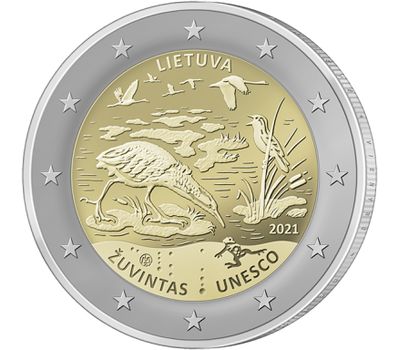  Монета 2 евро 2021 «Заповедник Жувинтас» Литва, фото 1 