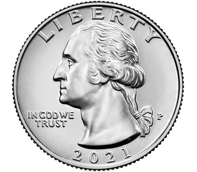  Монета 25 центов 2021 «Джордж Вашингтон пересекает реку Делавэр» США P, фото 2 