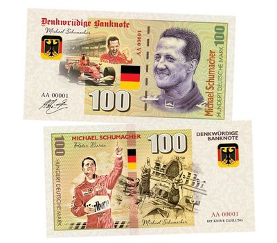  Сувенирная банкнота 100 марок «Михаэль Шумахер», фото 1 