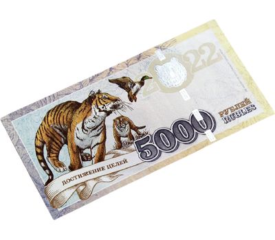  Сувенирная банкнота 5000 рублей 2022 «Год Чёрного Водяного Тигра», фото 1 