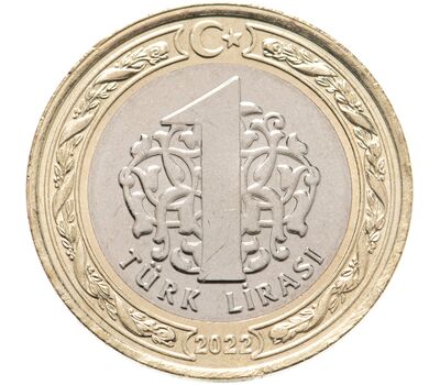  Монета 1 лира 2022 «100-летие Великого турецкого наступления» Турция, фото 2 