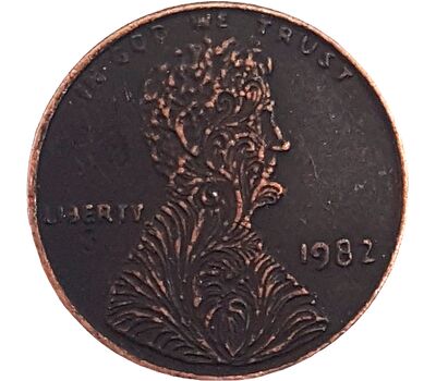  Монета 1 цент 1982 США (копия) тип 2, фото 2 