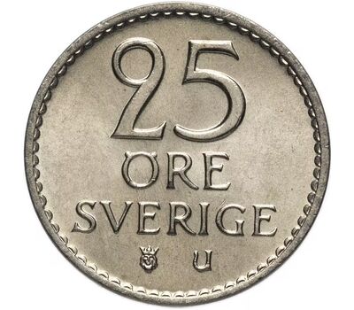  Монета 25 эре 1973 Швеция, фото 1 
