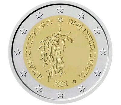  Монета 2 евро 2022 «Исследования климата» Финляндия, фото 1 