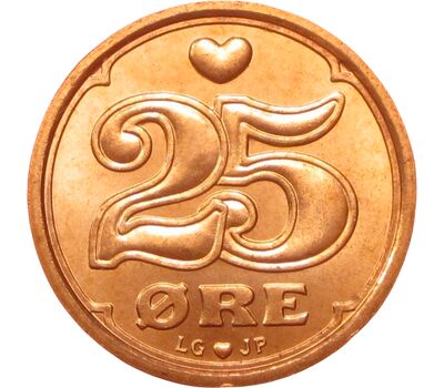  Монета 25 эре 1996 Дания, фото 1 