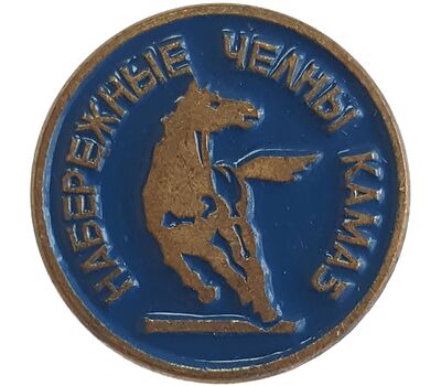  Значок «Набережные Челны. КАМАЗ» СССР (синий), фото 1 