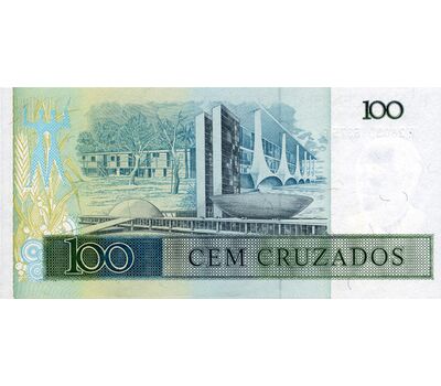  Банкнота 100 крузадо 1987 Бразилия Пресс, фото 2 