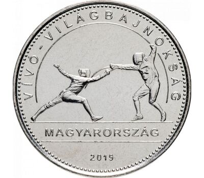  Монета 50 форинтов 2019 «Фехтование» Венгрия, фото 1 