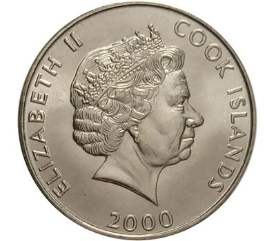  Монета 5 центов 2000 «ФАО — Божество Тангароа» Острова Кука, фото 2 