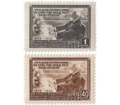  2 почтовые марки «100 лет со дня рождения физиолога И. П. Павлова» СССР 1949, фото 1 
