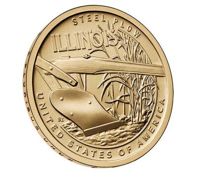  Монета 1 доллар 2024 «Стальной плуг. Иллинойс» P (Американские инновации), фото 3 