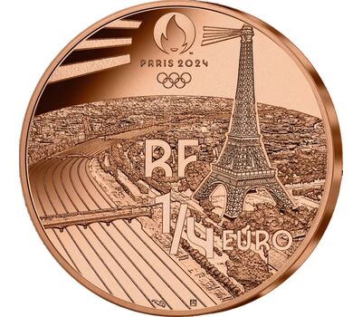  Монета 1/4 евро 2024 «Прыжки с шестом. Олимпийские игры в Париже-2024» Франция, фото 2 