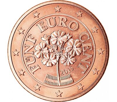  Монета 5 евроцентов 2015 Австрия, фото 1 