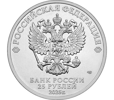  Монета 25 рублей 2025 «Трудовые резервы. Футбольные клубы» (Спорт) цветная в блистере, фото 2 